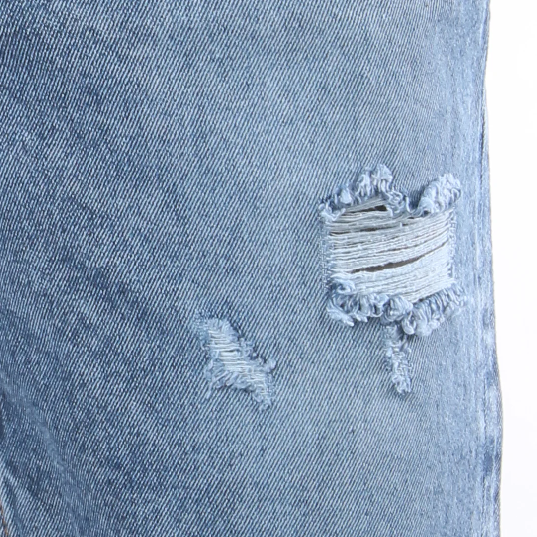 Bermuda de Jean Rígida | Denim Resistente con Detalles Desgastados - Image 3