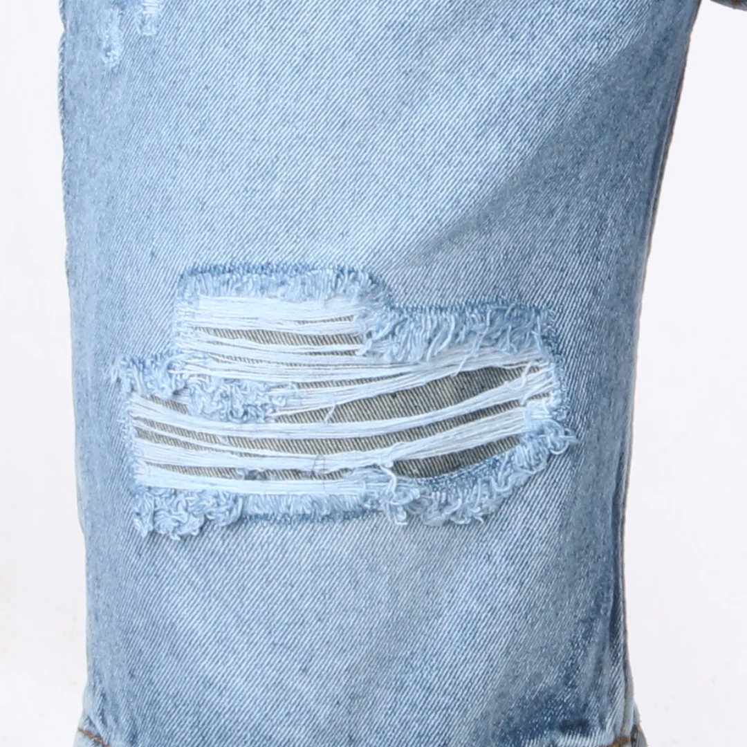 Bermuda de Jean Rígida | Denim Resistente con Detalles Desgastados - Image 3