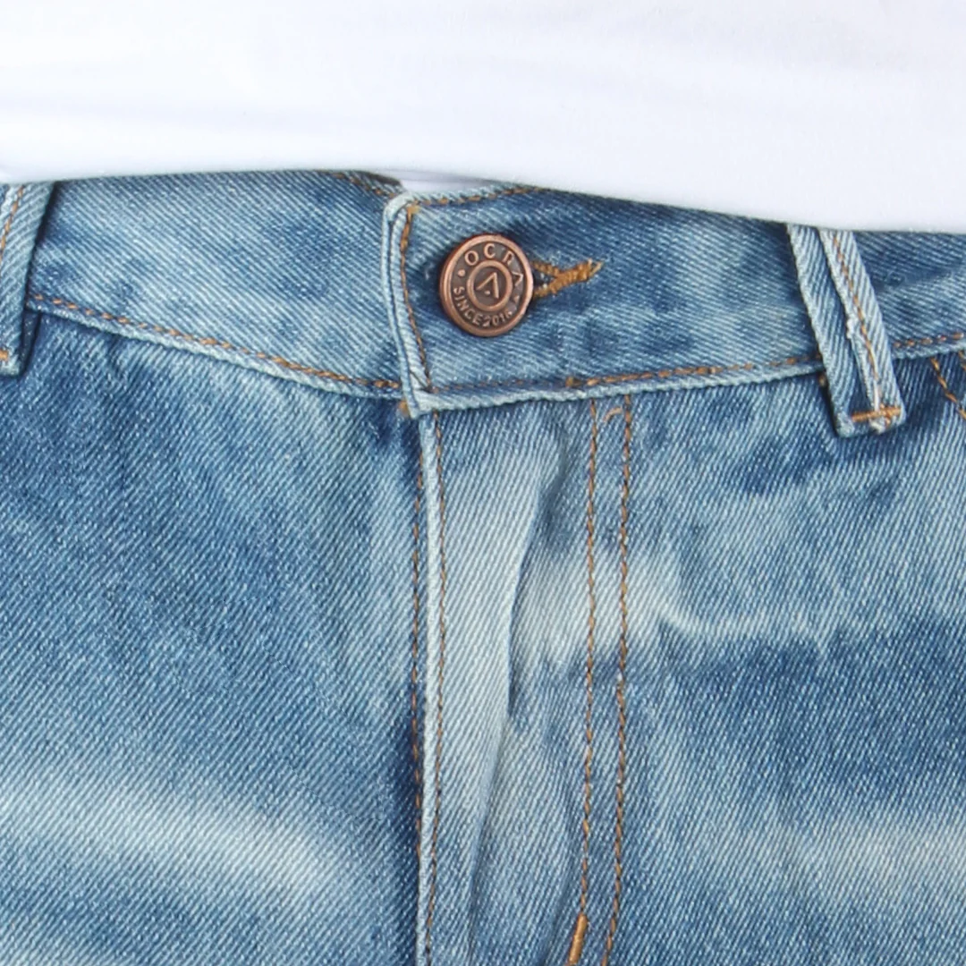 Bermuda de Jean Rígida | Denim Resistente con Detalles Desgastados - Image 3