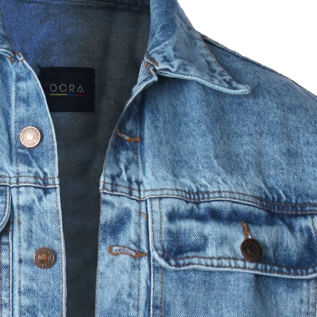 Chaqueta en Jean Stone Claro - Image 4