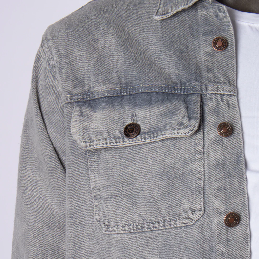 Chaqueta en Jean gris - Image 3