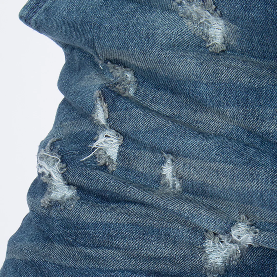 Skinny Jean | Azul Medio Verdoso con Desgastes CL2186 - Image 3