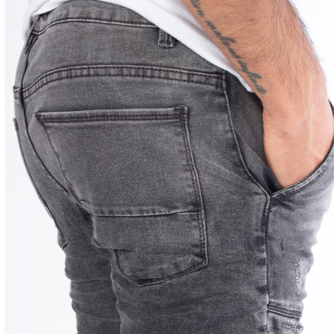 Skinny Jean | Gris con Desgastes CL2189 - Image 2