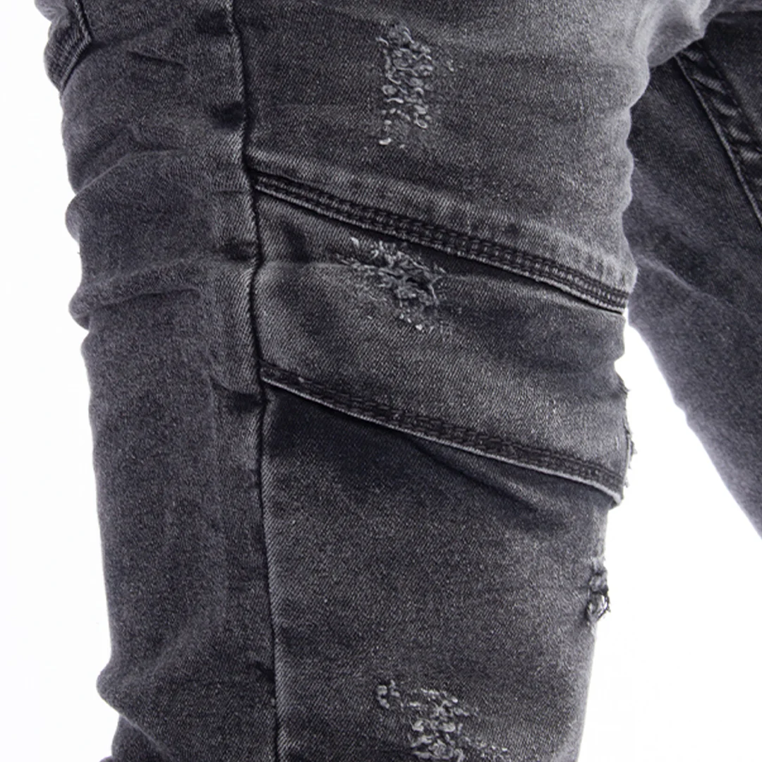 Skinny Jean | Gris con Desgastes CL2189 - Image 3