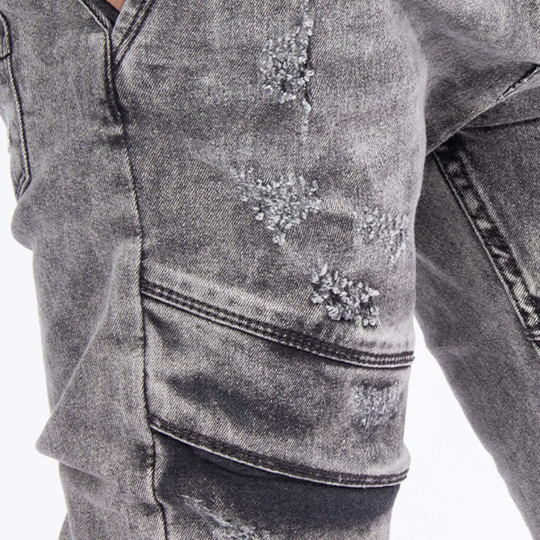 Skinny Jean | Gris Claro con Desgastes CL2190 - Image 3